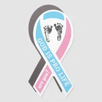 God Is Pro Life Are You Baby Feet Anti Abortion Car Magnet