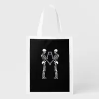 Skeleton Heart Hands Sign Halloween Costume Classi Grocery Bag