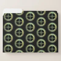 Steampunk Rusty Clockwork Gears File Folder