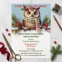 Christmas Woodland Owl Corporate Winter Gathering Invitation