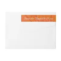 Orange Gerber Daisy Wedding Save the Date Wrap Around Label
