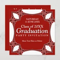 Red Regalia Graduation Invitation