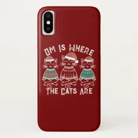 Om Is Where the Cats Are Holiday iPhone X Case