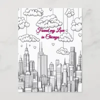 Found my Love in Chicago Valentine's Day Postcard