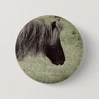 Love That Long Mane, Mini Mare, Grunge Pinback Button
