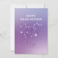 Zodiac Sign Leo Lavender Flat Card