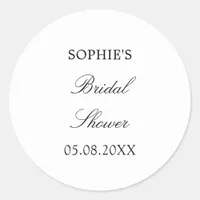 Minimalist Script Bridal Shower Classic Round Sticker