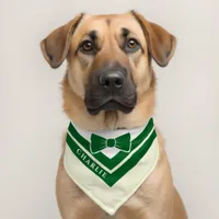 Preppy Green Stripe Dog Tuxedo  Pet Bandana Collar