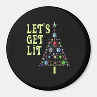 Let's Get Lit Funny Christmas Magnet