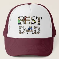 Best Dad Sports Fun Text Trucker Hat