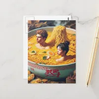 Funny Surreal Ramen Hot Tub Postcard