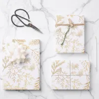 Bright & Whimsical Rustic Gold Winter Botanicals Wrapping Paper Sheets