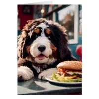 Adorable Bernerdoodle at the Diner Blank Inside 
