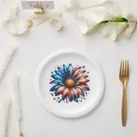 Floral 4th of July Paper Plates