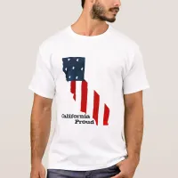 California Proud USA American Flag Watercolor T-Shirt