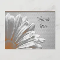 Orange Floral Highlights Thank You Postcard