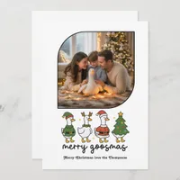Merry Goosmas Funny Goose Christmas Photo Holiday Card