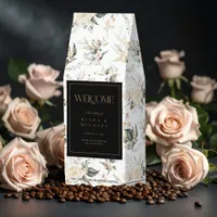 Pearl Blush Floral Wedding Thank You Ebony ID989 Roasted Coffee