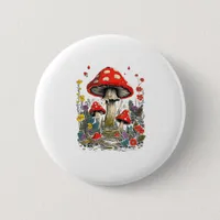 Cottagecore Aesthetic Mushroom Goblincore Minimal  Button