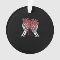 Funny Valentine Skeleton Heart Hands Classic Style Ornament