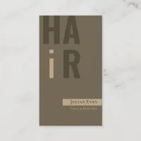 Stylish Monotone Brown Hairdresser Business Card