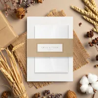 Rustic Boho Wedding Kraft Paper ID1109 Invitation Belly Band