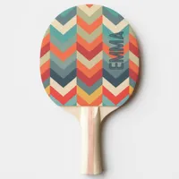 Warm Colors of Chevron Pattern Ping Pong Paddle