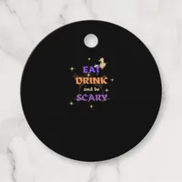 Eat Drink And Be Scary Halloween Funny Design Favor Tags