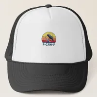 F-Caw-F Funny Raven Crow Vintage Gothic Bird Pun M Trucker Hat