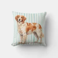 Watercolor Brittany Spaniel Pillow