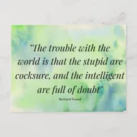 Watercolor Life Quote Stupidity Intelligence  Postcard