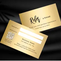 Gold qr code business referral card