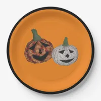 Paper Plate - Two Halloween Pumpkins