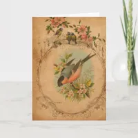 Bull Finch Digital Art Card