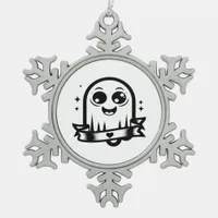 Little Boo Creative Style Snowflake Pewter Christmas Ornament