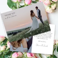 Minimalist 2 Photo Wedding Thank You Card