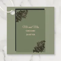 Luxury Modern Sage green & gold classic faux metal Favor Tags