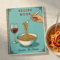Retro Pop Art Spaghetti & Wine Cooking Recipe Notebook