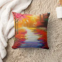  Pretty Fall Hiking Trails in Autumn Throw Pillow