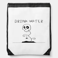 Drink Water - Eat Drink And Be Scary Retro Classic Drawstring Bag