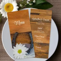 White Daisy Horseshoe Country Western Wedding Menu