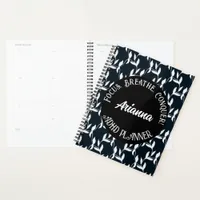 Focus, Breathe, Conquer ADHD| Black,White, Leaf Planner