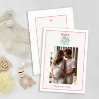 Pink Mistletoe Christmas Baby Shower Thank You