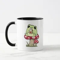 Mushroom Frog Goblincore Mycology Creative Style Mug