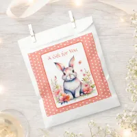 Bunny Rabbit in Flowers It's a Girl Baby Shower Favor Bag