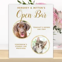 Pet Wedding Dog Open Bar Photo Elegant Gold Drinks Foam Board