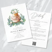 Wedding Cake Romantic Script QR Code Wedding Invitation