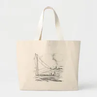 Sailboat Large Tote Bag