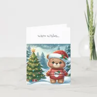 Warm Wishes Winter Wonderland Blank Note Card