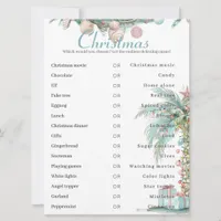 This or That Coastal Christmas Game Card 